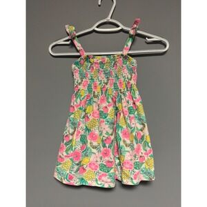 Cynthia Rowley‎ Kids Tropical Fruit Flower Smocked Sundress Size 4 Summer